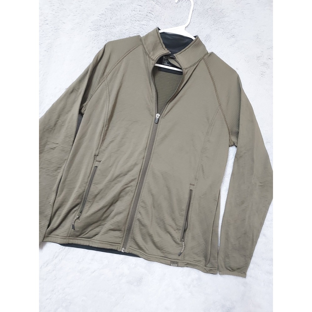 5.11 Tactical Jacket Womens Large Full Zip Grid Fleece Green Thermal Stratos L